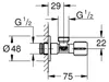 Valvola a squadra 22043 1/2x1/2'' rosetta in metallo Anteprima dell’immagine prodotto 9