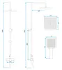 Technical drawing with dimensions of a shower set. Produktbild-Vorschau