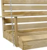 Close-up view of a wooden swing bench, focusing on the chain and wooden slats. Náhľad obrázku produktu