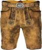 MADDOX Kurze Herren Lederhose "Mandlach" mit Gürtel | Camel Produktbild-Vorschau 1