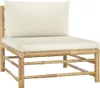 6-tlg. Garten-Lounge-Set mit Cremeweißen Kissen Bambus Produktbild-Vorschau 5