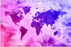 MuchoWow® Poster Weltkarte - Rosa - Blau 90x60 cm - Produktbild-Vorschau 1