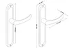 Two diagrams of door handles with dimensions indicated. Produktbild-Vorschau