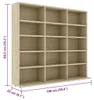 vidaXL Półka na płyty CD dąb sonoma 100x23x89,5 cm materiał Podgląd zdjęcia produktu 6