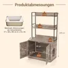 Katzenstreuschrank mit Bücherregal, Grau, Multifunktional Produktbild-Vorschau 2