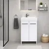Keramikwaschbecken mit Unterschrank 40 cm, stehend, Weiß Produktbild-Vorschau 2