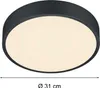 Flache LED Deckenleuchte Schwarz mit Dimmer Ø31cm - Produktbild-Vorschau 3