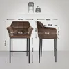 Barhocker Damaso B Samt mit 4-Fuß Gestell braun Produktbild-Vorschau 2