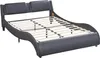 Schwarz 140x200cm Polsterbett (Ohne Matratze) Produktbild-Vorschau 4