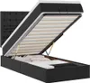 vidaXL Ottoman-Bett mit Matratze & LEDs Schwarz 90x200 cm Produktbild-Vorschau 1