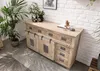 MASSIVMOEBEL24 Sideboard Mango 150x45x90 whitewash lackiert Produktbild-Vorschau 1