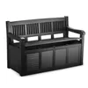A studio shot of a black storage bench. Produktbild-Vorschau