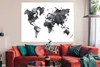 MuchoWow® Poster Weltkarte - Aquarell - Schwarz - Weiß Produktbild-Vorschau 2