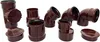 A collection of various plumbing connectors and fittings, all in a dark brown color, arranged on a white background. Náhľad obrázku produktu