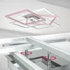 A collage of two images showing a modern ceiling light fixture from different angles, one from below showing installation details. Produktbild-Vorschau