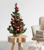 LS-LebenStil Deko Weihnachtsbaum 60cm Grün Rot geschmückt Produktbild-Vorschau 3