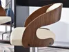 Verstellbarer Barhocker ZUWENA – Walnuss/Creme/Chrom Produktbild-Vorschau 13