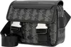A black and gray messenger bag with a geometric pattern and silver buckles. Anteprima dell’immagine prodotto