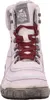Front view of a white winter boot with red laces and a grey sole. Produktbild-Vorschau