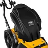 A close-up view of a yellow and black weed brush machine. Produktbild-Vorschau