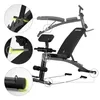 A multi-functional workout bench with various attachments and highlighted connection points. Náhľad obrázku produktu
