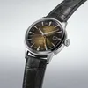 A close-up studio shot of a Seiko Presage watch with a black leather strap. Produktbild-Vorschau