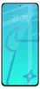 A smartphone screen displaying the time and date, with a stylized graphic overlay. Produktbild-Vorschau