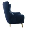 A side view of a navy blue armchair. Náhled obrázku produktu