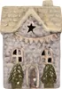 Clayre & Eef Maison décorative avec LED LED 6x6x10 cm Gris Voir les images du produit 1