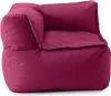 A single modular corner piece of a beanbag sofa in a deep red/pink color, shown from a slightly elevated side angle against a white background. Voir les images du produit