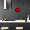 Glasuhr Wanduhr Küchenuhr Echt-Glas 30fi cm Rose rot Produktbild-Vorschau 3