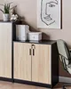 BELIANI Büroschrank Helles Holz / Schwarz 80 x 80 x 40 cm Produktbild-Vorschau 2