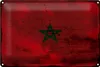 Blechschild Flagge Marokko 30x20cm Flag of Morocco Rost Produktbild-Vorschau 1