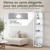 K-Möbel Vitrine en verre debout en blanc (176x37x33 cm) Voir les images du produit 5