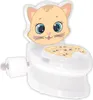 A cartoon-style cat-themed potty training seat with a toilet paper holder. Produktbild-Vorschau