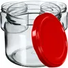 Several empty glass jars are arranged with a red lid in the foreground. Náhľad obrázku produktu