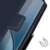 Close-up of a blue phone case with a magnetic closure symbol. Produktbild-Vorschau