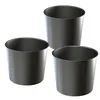 Three black cylindrical pots are arranged in a triangular formation against a white background. Produktbild-Vorschau