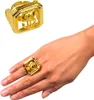 Goldener Dollar Ring | Schmuck Rapper Hippie Kostüm Produktbild-Vorschau 4