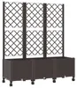 Donica ogrodowa z kratką i kółkami brązowy 120 x 40 x 146 Podgląd zdjęcia produktu 1