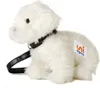 Peluche bichon maltais avec laisse 28 cm Voir les images du produit 3
