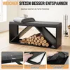 Peviasot Kaminholzregal mit Sitzbank und 4 cm Polster, Produktbild-Vorschau 5