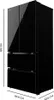Schwarzer Glas Kühlschrank mit französischer Tür, 183 cm Produktbild-Vorschau 2