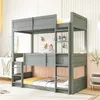 Merax Letto a castello 90x200 cm Letto triplo con rete a Anteprima dell’immagine prodotto 1