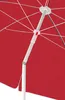Close-up view of the internal mechanism and fabric of a red umbrella. Voir les images du produit