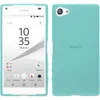 A product shot of a turquoise phone case for a Sony Xperia Z5 Compact, shown from the front and back. Produktbild-Vorschau