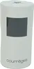 A white cylindrical product with a dark gray square window and the brand name 'courreges' at the bottom. Voir les images du produit