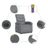 Massagesessel Grau Kunstleder 70 x 92 x 99,5 cm (B x T x H) Produktbild-Vorschau 7