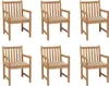 Möbel Gartenstühle 6 Stk. mit Beigen Kissen Massivholz Teak Produktbild-Vorschau 1