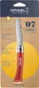 The image shows the packaging of an Opinel N°07 My First Opinel Red Kindermesser, with the knife partially visible. Produktbild-Vorschau